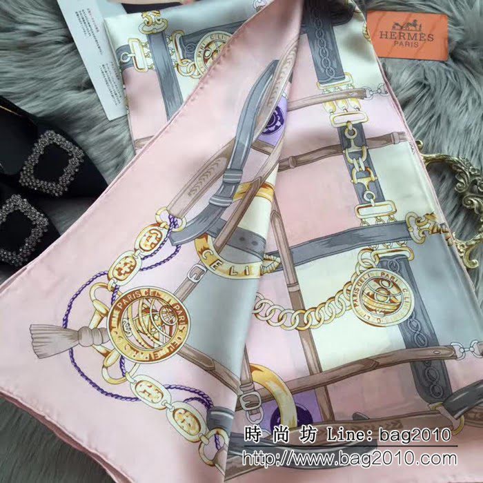 HERMES愛馬仕2018專櫃新品真絲緞面燙金大方巾 LLWJ6568